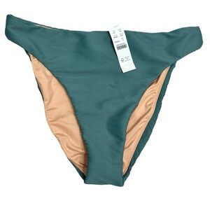 J. Crew Ribbed high-rise cheeky bikini bottoms